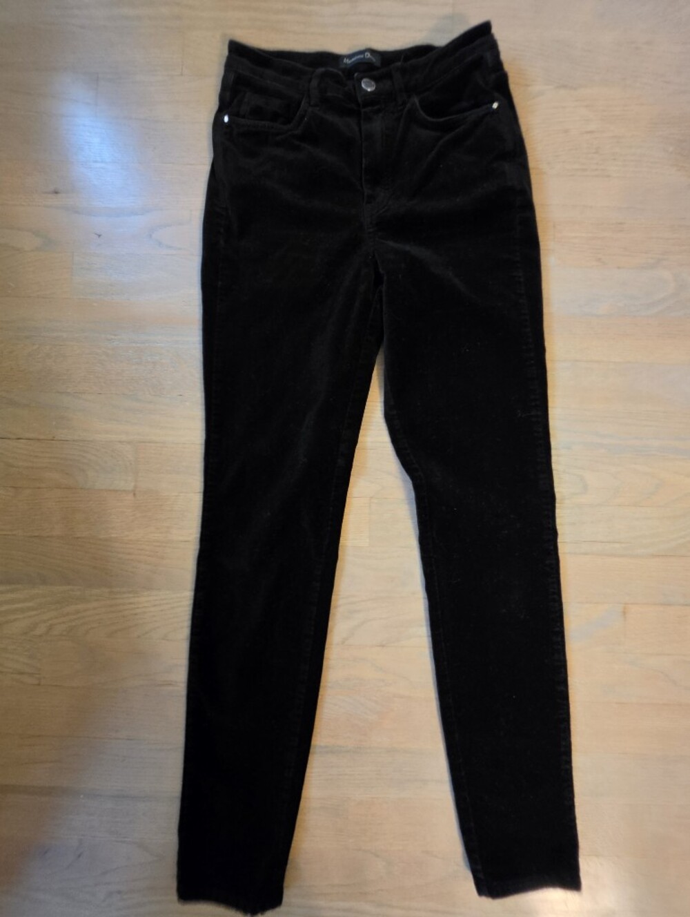 Massimo Dutti Navy Velvet Straight Leg Trousers Pants EU 36 US 4
